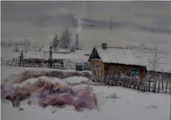 哈森一张《北方雪村》75x53cm2015呼伦贝尔.jpg